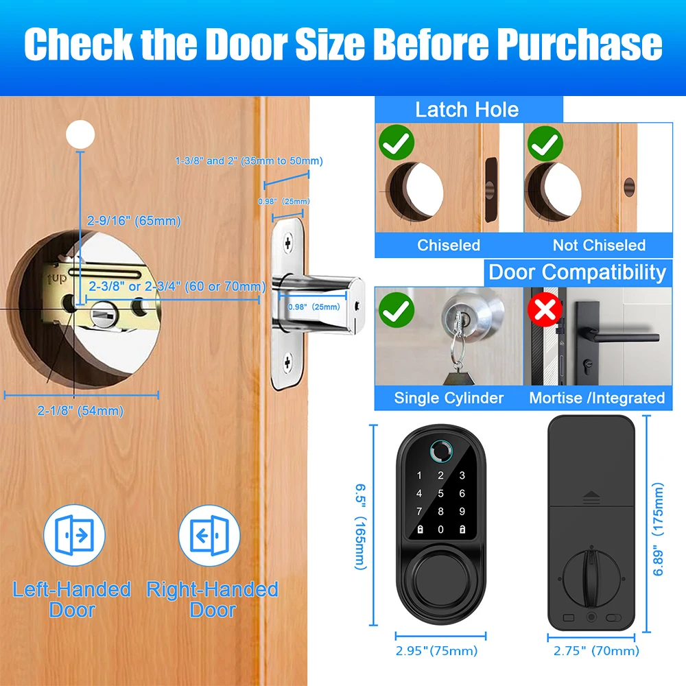 Bluetooth Smart Deadbolt Door Lock - Image 7