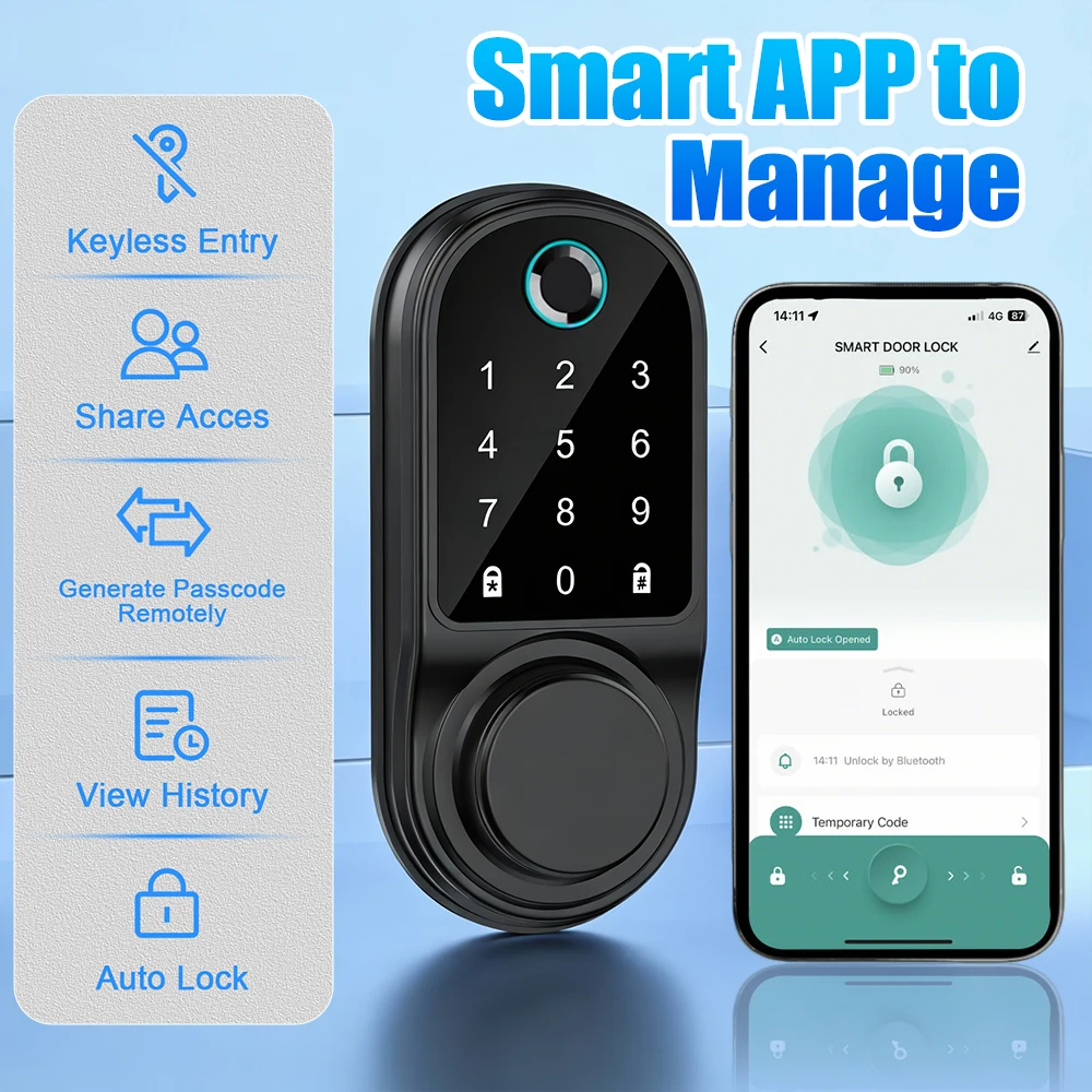 Bluetooth Smart Deadbolt Door Lock - Image 9