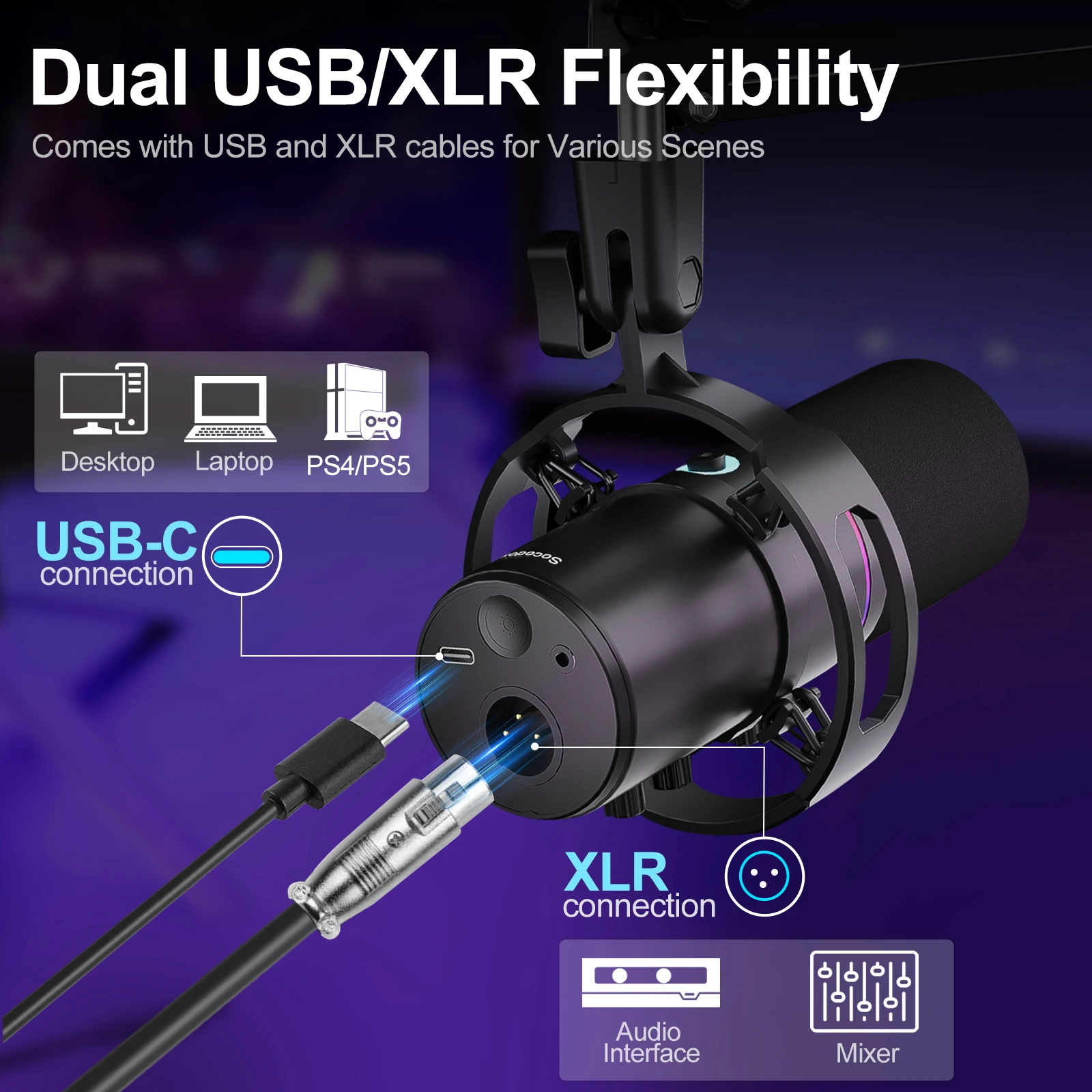 XLR/USB Dynamic Microphone Kit - Image 4